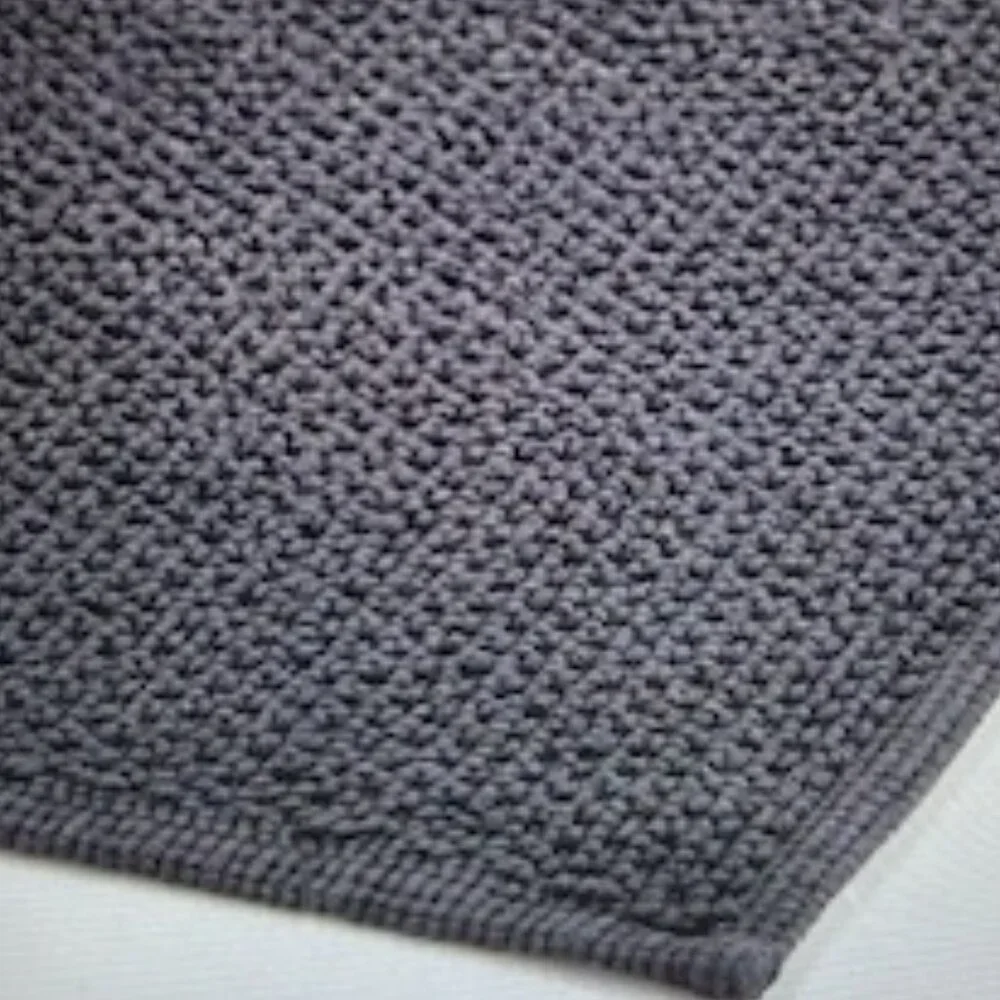 CB2 100% Cotton En Pointe Black Bath Runner 24 x 60in